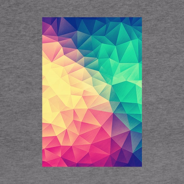 Color bomb! Abstract Polygon Multi Color Cubism Low Poly Triangle Design by badbugs